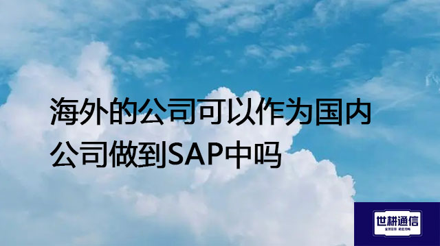 海外的公司可以作为国内公司做到SAP中吗 ？？？解决方案//世耕通信全球办公专网专线