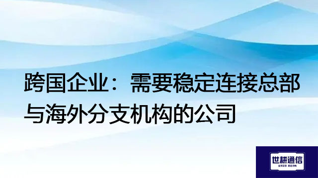 跨国企业：需要稳定连接总部与海外分支机构的公司？？？解决方案//世耕通信全球办公专网专线