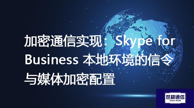 加密通信实现：Skype for Business 本地环境的信令与媒体加密配置--解决方案//世耕通信  即时通讯（IM）私有化部署